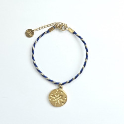 Bracelet cordon Rose des vents Bleu