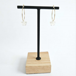 Boucles d'oreilles anneaux Venus fleur