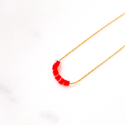 Collier Simply Square rouge