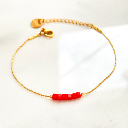 Bracelet Simply Square rouge