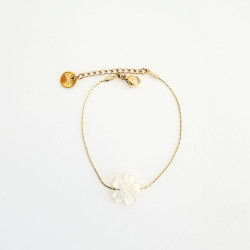 Bracelet fleur sur serpentine