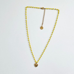 Collier Perolina Coeur Jaune