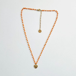 Collier Perolina Coeur Orange