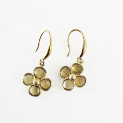 Boucles d'oreilles Trèfle Précieux citrine