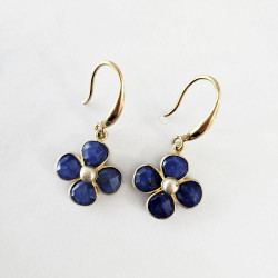 Boucles d'oreilles Trèfle Précieux lapis