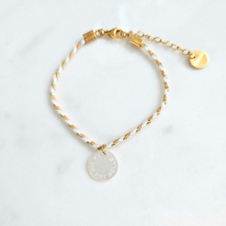 Bracelet Cordon Blanc LA VIE EST BELLE