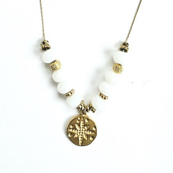 Collier Rose des vents Blanc