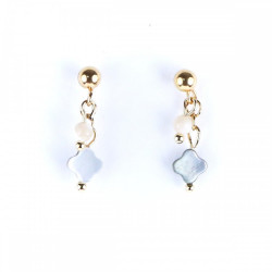 Earings 4 leaf clover nacre