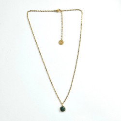 Collier square Onyx vert