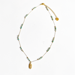 Collier mini Guagalupe bleu