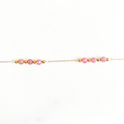 Bracelet mini galets rose rodocrosite