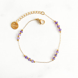 Bracelet mini galets Purple améthyste