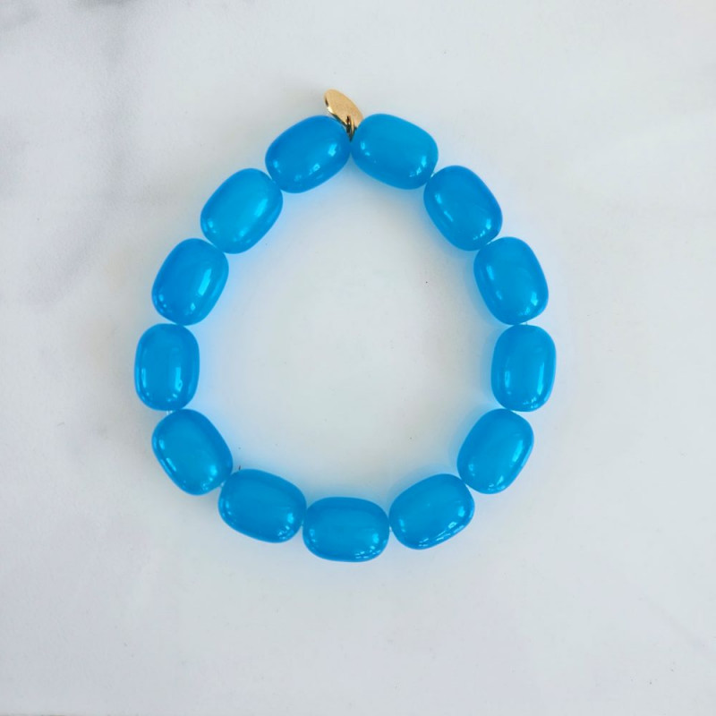Bracelet élastiqué Jellybeans bleu
