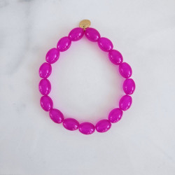 Bracelet Jellybeans élastiqué fushia