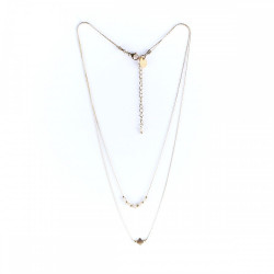 Double necklace 4 leaf clover 