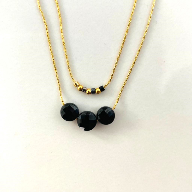 Double Blue moon necklace Mini moon