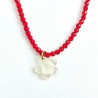 Collier fleur de tiaré rouge
