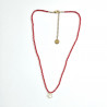 Collier fleur de tiaré rouge