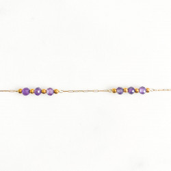 Bracelet mini galets Purple améthyste
