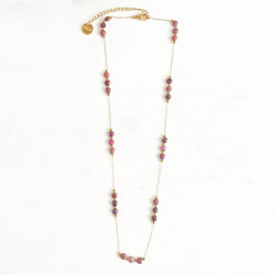 Necklace cubes Pink pierre de soleil