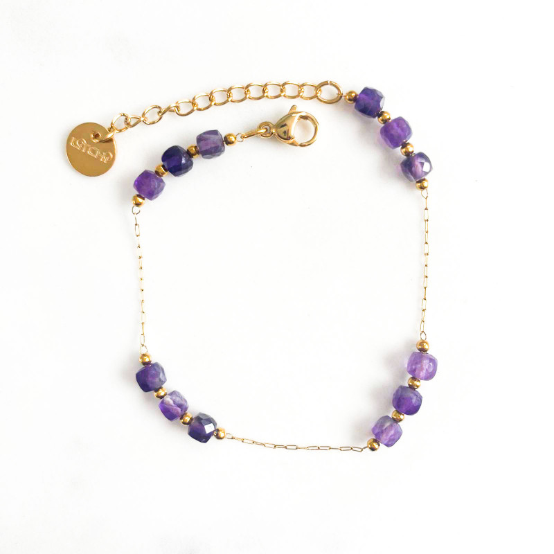 Bracelet cubes Purple améthyste