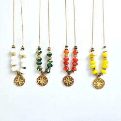 Collier Rose des vents Jaune