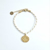 Bracelet cordon Rose des vents Blanc