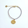 Bracelet cordon Rose des vents Rose