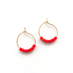 Earings Simply Square green