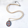 Long necklace medal Les Belles Vagabondes Mexico Orange