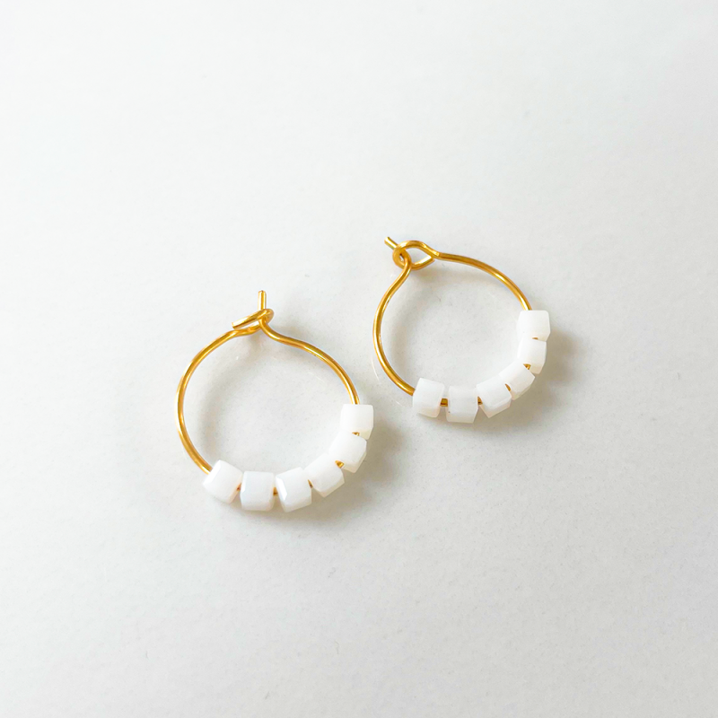 Earings Simply Square green