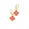 Boucles d'oreilles Trèfle Précieux cornaline