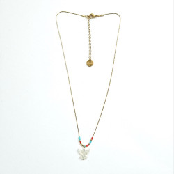 Coral Totem Eagle Necklace