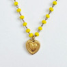 Collier Perolina Coeur Jaune