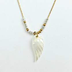 White Totem Wing Necklace