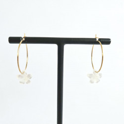 Boucles d'oreilles anneaux Venus fleur