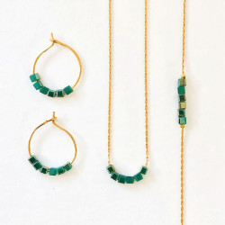 Earings Simply Square green