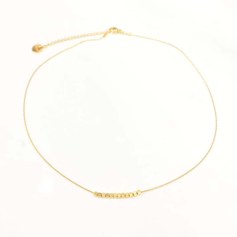 Necklace Gold Cube
