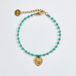 Bracelet Perolina Coeur Turquoise