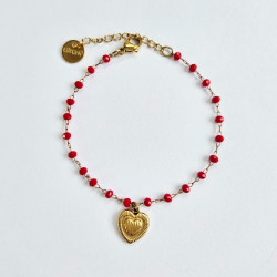 Bracelet Perolina Coeur Rouge