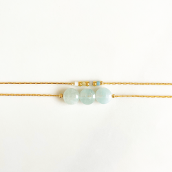 Bracelet double lune Bleu Mini moon
