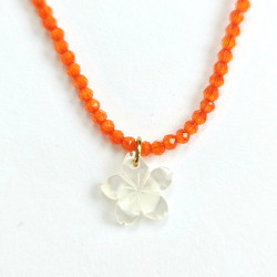 Orange Tiare Flower Necklace