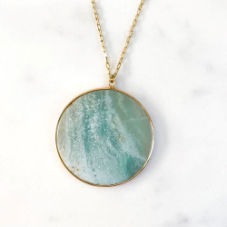 Long necklace pendule Amazonite