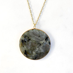 Long necklace pendule Labradorite