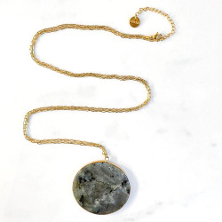 Long necklace pendule Labradorite
