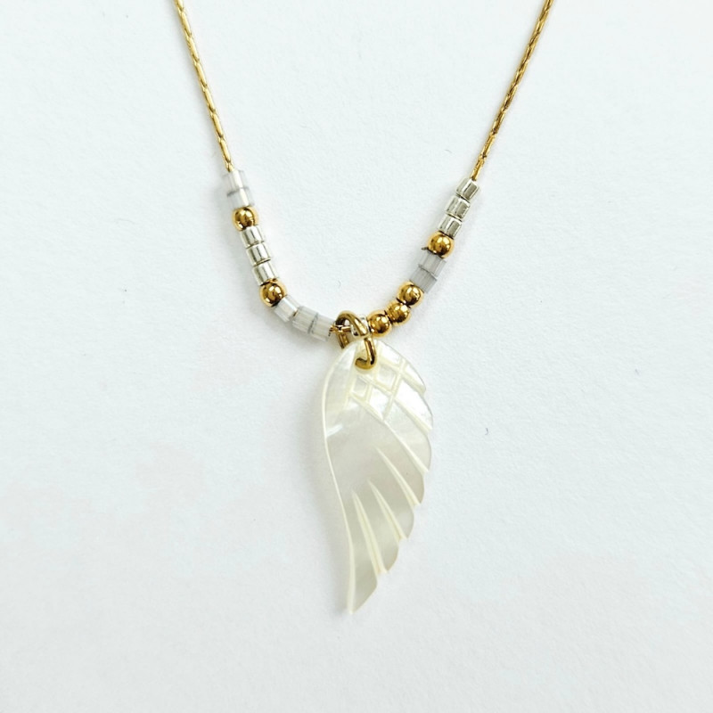 Collier Totem blanc Aile