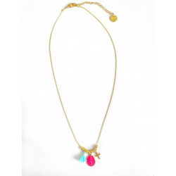 Collier Rainbow Mary Médailles précieuses Pink