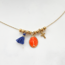 Collier Rainbow Mary Médailles Orange