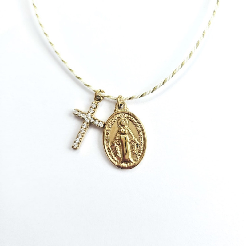 Rainbow Mary Yellow Lucky Charm Necklace