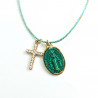 Rainbow Mary Turquoise Lucky Charm Necklace
